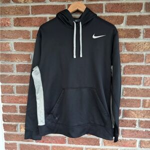 Black Nike Hoodie with White Swoosh. Mens Medium